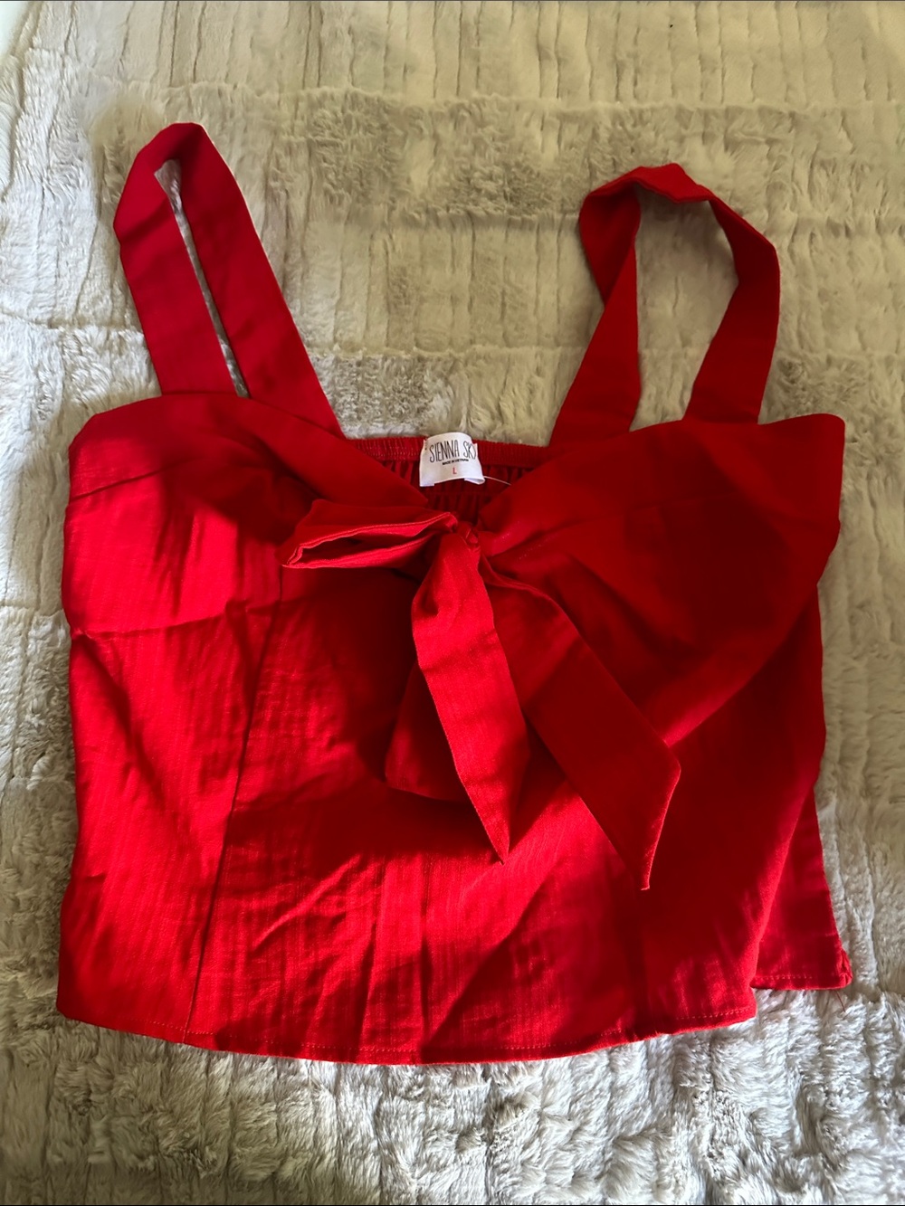 Sienna Sky Red Tie-Front Crop Bustier